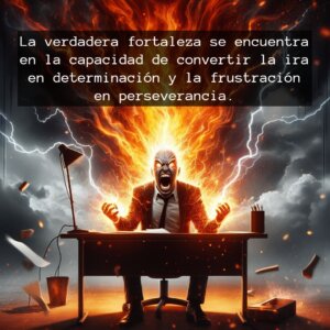 La verdadera fortaleza se encuentra en la capacidad de convertir la ira en determinación y la frustración en perseverancia.