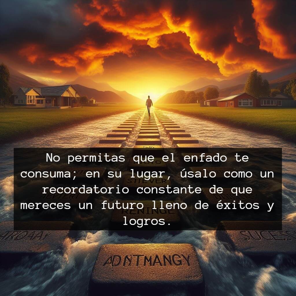 No permitas que el enfado te consuma; en su lugar, úsalo como un recordatorio constante de que mereces un futuro lleno de éxitos y logros.