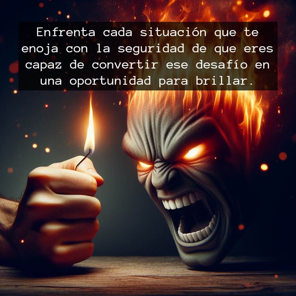 Enfrenta cada situación que te enoja con la seguridad de que eres capaz de convertir ese desafío en una oportunidad para brillar.