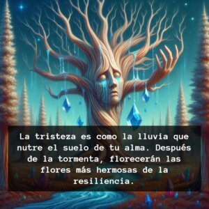 La tristeza es como la lluvia que nutre el suelo de tu alma